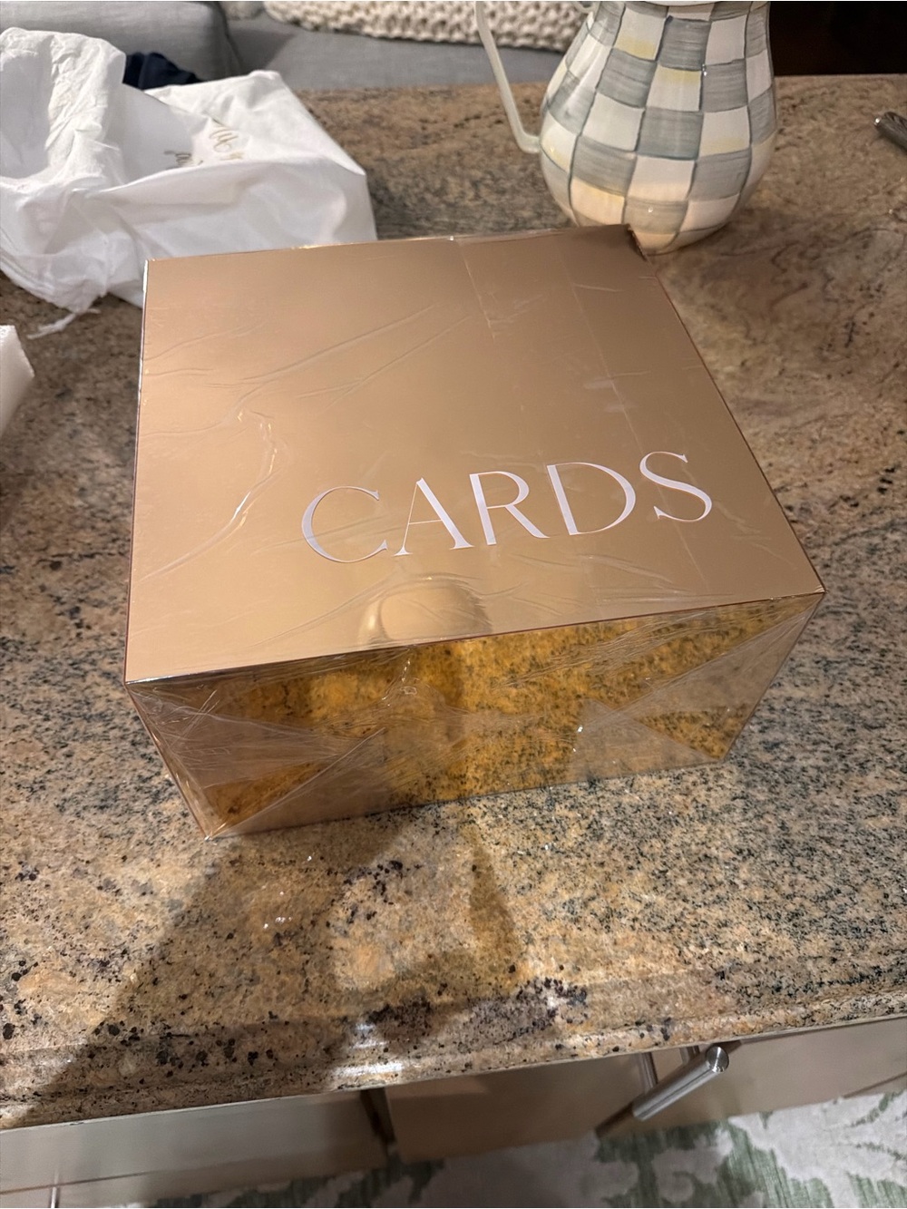 Gold 'CARDS' Decorative Card Box